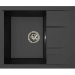 Evier - Résine SMC - Noir pailleté - A encastrer - STRADOUR - Cube 1C XS - 62 x 50 cm