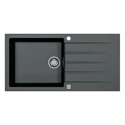 Evier a encastrer - Granit - Noir - 1 grand bac - 100 x 50 cm - CADIT - STRADOUR