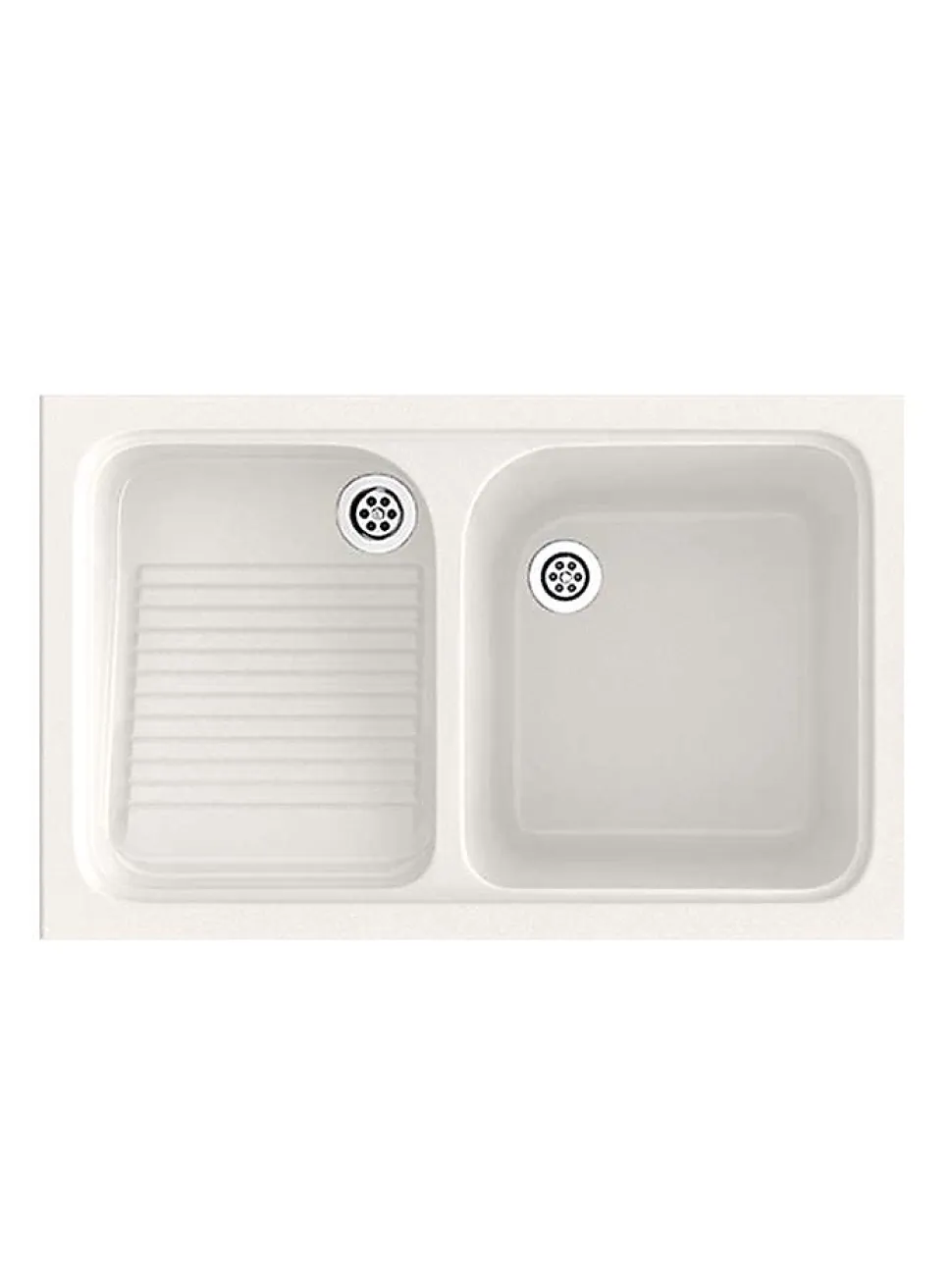 Evier Bac à laver pour buanderie à encastrer Poalgi Cuarzo Blanc - 2 bacs