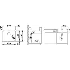 Evier Blanco Andano 500-IF Inox InFino - Inox Lisse