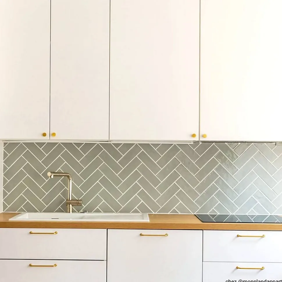 Evier céramique blanc mat Systemceram CLEYA 1 grand bac - égouttoir droite