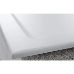 Evier céramique blanc mat Systemceram CLEYA 1 grand bac 2 égouttoirs