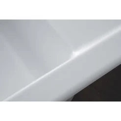 Evier céramique blanc mat Systemceram CLEYA 1 grand bac 2 égouttoirs