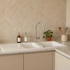 Evier céramique blanc Villeroy & Boch ARCHITECTURA 2 bacs 1 égouttoir