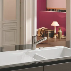 Evier céramique blanc Villeroy & Boch SUBWAY PURE 1 bac et demi - égouttoir gauche