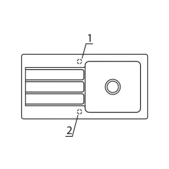 Evier céramique gris fossil Villeroy & Boch ARCHITECTURA 1 grand bac 1 égouttoir