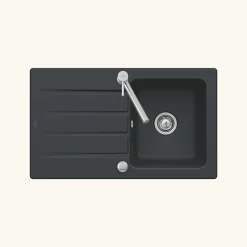 Evier céramique Villeroy & Boch ARCHITECTURA noir mat 1 bac 1 égouttoir