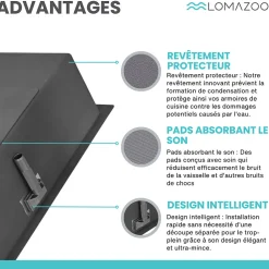 Evier cuisine 2 bacs inox LOMAZOO Vermont 815x450 mm Anthracite