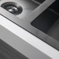 Evier cuisine 2 bacs inox LOMAZOO Galaxy 595x450 mm Anthracite