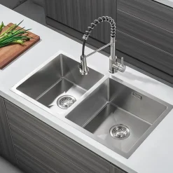 Evier cuisine 2 bacs inox LOMAZOO Phantom 875x450 mm