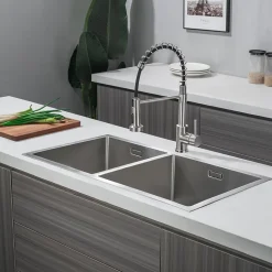 Evier cuisine 2 bacs inox LOMAZOO Phantom 875x450 mm