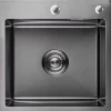 Evier Cuisine LOMAZOO Ella 34 cm Inox avec distributeur de savon Anthracite
