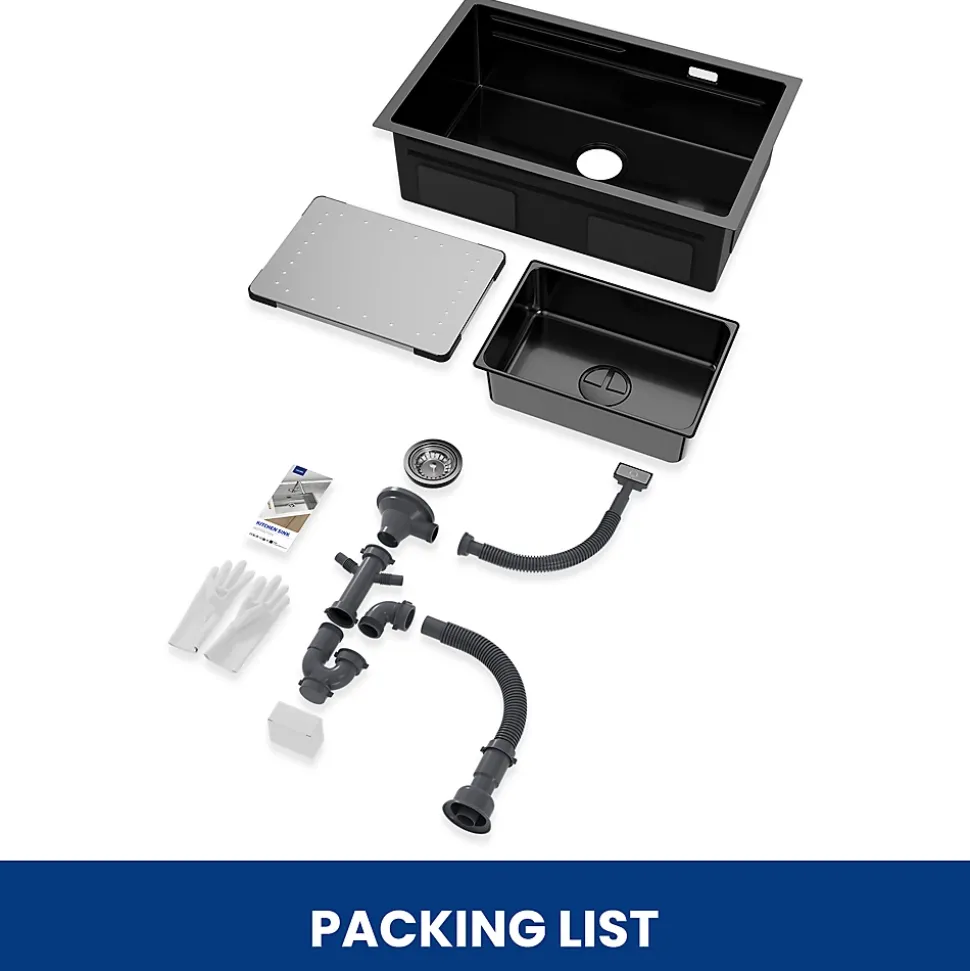 Evier de Cuisine 70 cm Cecipa MAX Evier 1 Bac en Inox avec Plateau Egouttoir Panier