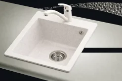 Evier en granit 1 bac sans égouttoir - granit BLANC - SIMPLEX