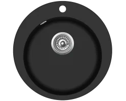 Evier en granit NOIR - 1 bac - rond 505x505 - CLARUS
