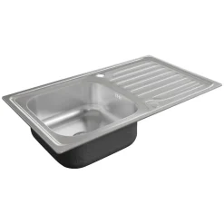 Evier en inox 1 bac + égouttoir EVINOX 86 cm x 50 cm