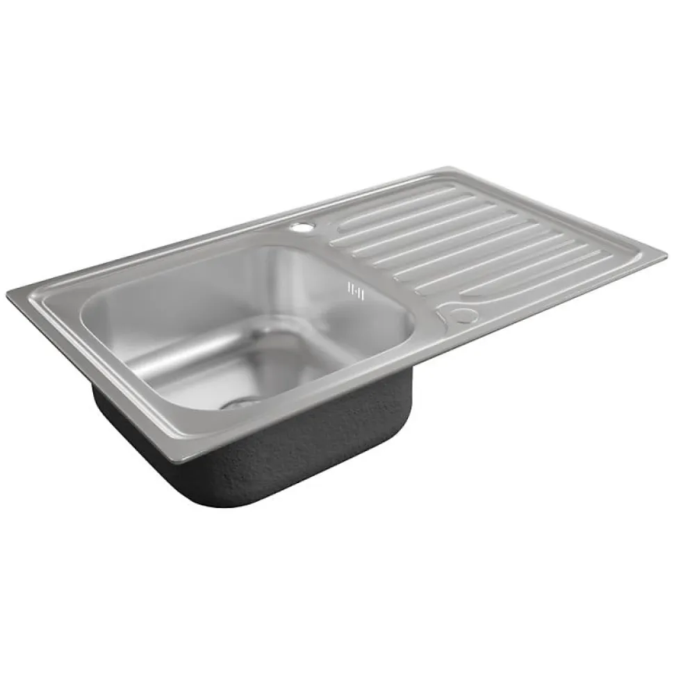 Evier en inox 1 bac + égouttoir EVINOX 86 cm x 50 cm