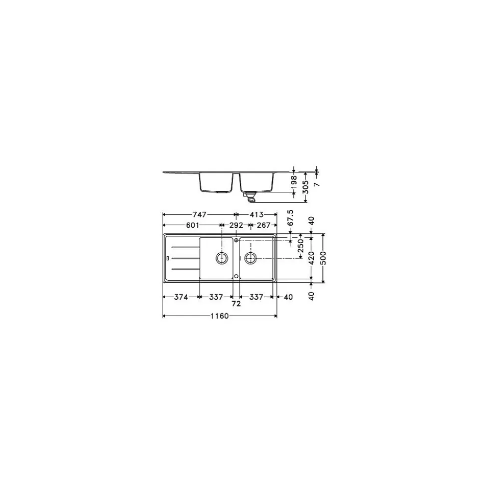 Evier Franke Basis Fragranit+ BFG621 - Gris Ardoise
