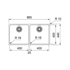 Evier Franke Maris MRX120-40-40 - Inox Lisse - Vidage : Manuel