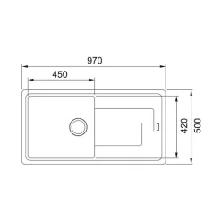 Evier Franke Titan Tectonite TTD611-97 - Graphite