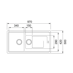 Evier Franke Titan Tectonite TTD651 - Blanc Artic (Moucheté)