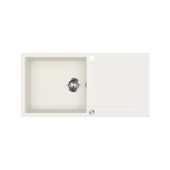 Evier granit blanc Helika TESIS 1 grand bac - 1 égouttoir