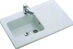 Evier grès MOGADOR - Dimensions: 100 x 60 cm - Couleur: BLANC