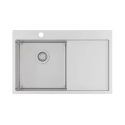 Evier inox Helika LUNY 1 bac - 1 égouttoir à droite