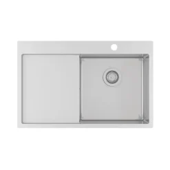 Evier inox Helika LUNY 1 bac - 1 égouttoir à gauche