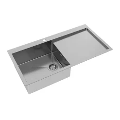Evier inox Helika LUNY 1 grand bac 1 égouttoir droite