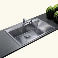 Evier inox lisse Helika LUNY 1 bac 790x505 mm