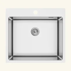 Evier inox Luisina JAVA 1 bac 550x505