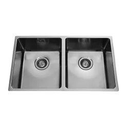 Evier inox sous-plan MAX 2 bacs 750x440
