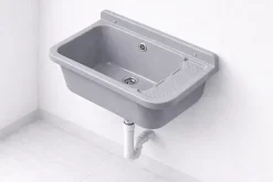 Evier poste d'eau interieur et exterieur polypropylène gris 50cm