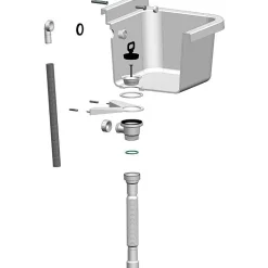 Evier poste d'eau interieur et exterieur polypropylène gris 50cm