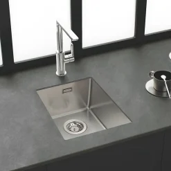 Evier sous plan inox lisse VIBRATO Luisina 1 bac 450x450 mm