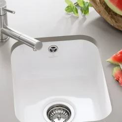 Evier sous-plan céramique blanc Villeroy & Boch CISTERNA 1 bac 370x435