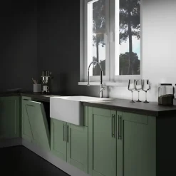 Evier timbre d'office 66cm en céramique blanc