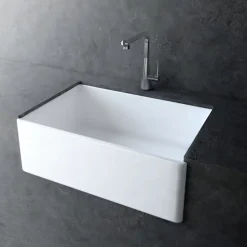 Evier timbre d'office 66cm en céramique blanc