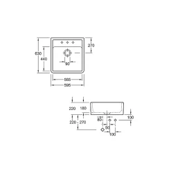 Evier timbre office 1 bac Villeroy et Boch Tradition Pure Black avec vidage automatique