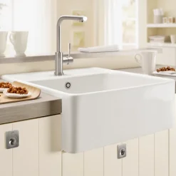 Evier timbre office VILLEROY ET BOCH Tradition 1 bac Timber CeramicPlus avec vidage manuel