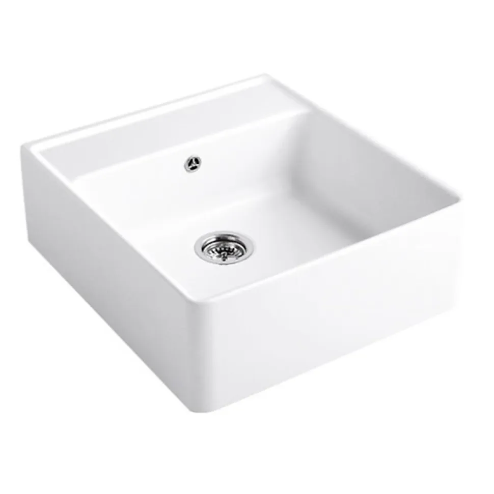 Evier timbre office VILLEROY ET BOCH Tradition 1 bac Blanc CeramicPlus avec vidage automatique