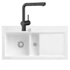 Evier VILLEROY ET BOCH Subway Pure 60 1 bac et demi égouttoir à droite vidage auto + Robinet Steel Shower Anthracite