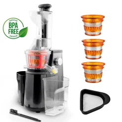 Extracteur De Fruits Et Légumes à Pression Douce 3 Tamis Ultimate Noir Kitchencook