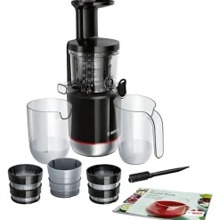 Extracteur de Jus - BOSCH - MESM731M VitaExtract - Noir/inox - 150 W - 1 vitesse + reverse - syst. de sécurité sur le couvercl