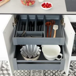 Façade de casserolier de cuisine Soto gris anthracite mat l. 60 cm GoodHome