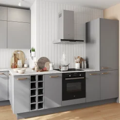 Façade de cuisine 1 porte et 1 tiroir Stevia gris mat l. 40 cm x H. 72 cm GoodHome