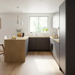 Façade de cuisine 1 porte et 1 tiroir Stevia gris mat l. 40 cm x H. 72 cm GoodHome