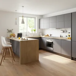 Façade de cuisine 1 porte et 1 tiroir Stevia gris mat l. 60 cm x H. 72 cm GoodHome