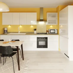 Façade de cuisine 1 tiroir et 2 casseroliers Garcinia blanc brillant l. 80 cm x H. 72 cm GoodHome